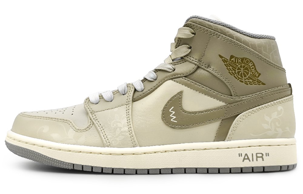 Jordan Air Jordan 1 Mid Mid-Top Vintage Basketball Shoes Men's Yellow Green