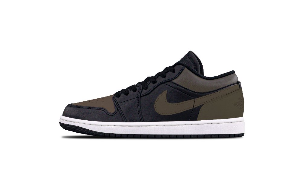 Jordan Air Jordan 1 Abrasion Resistant Low Top Vintage Basketball Shoes Unisex Black Brown