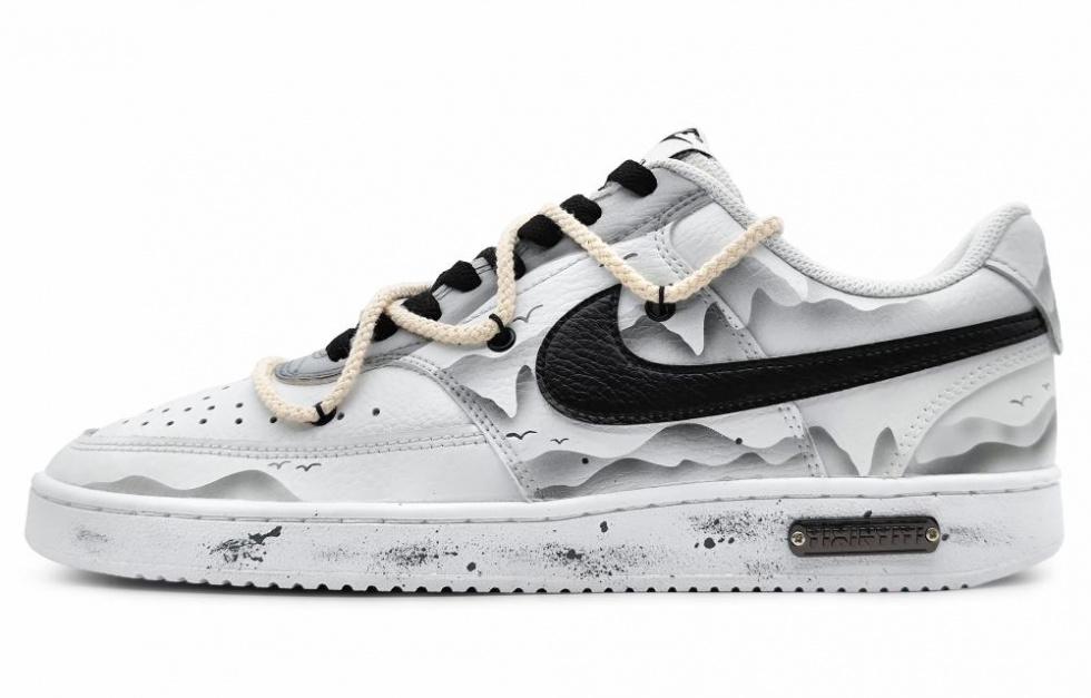 Nike Court Vision 1 Skateboard Shoes Men Low-Top White/Black
