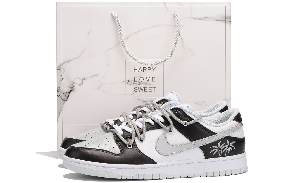 Nike Dunk Slip-Resistant Coverage Low-Top Skateboard Shoes Unisex Black Gray
