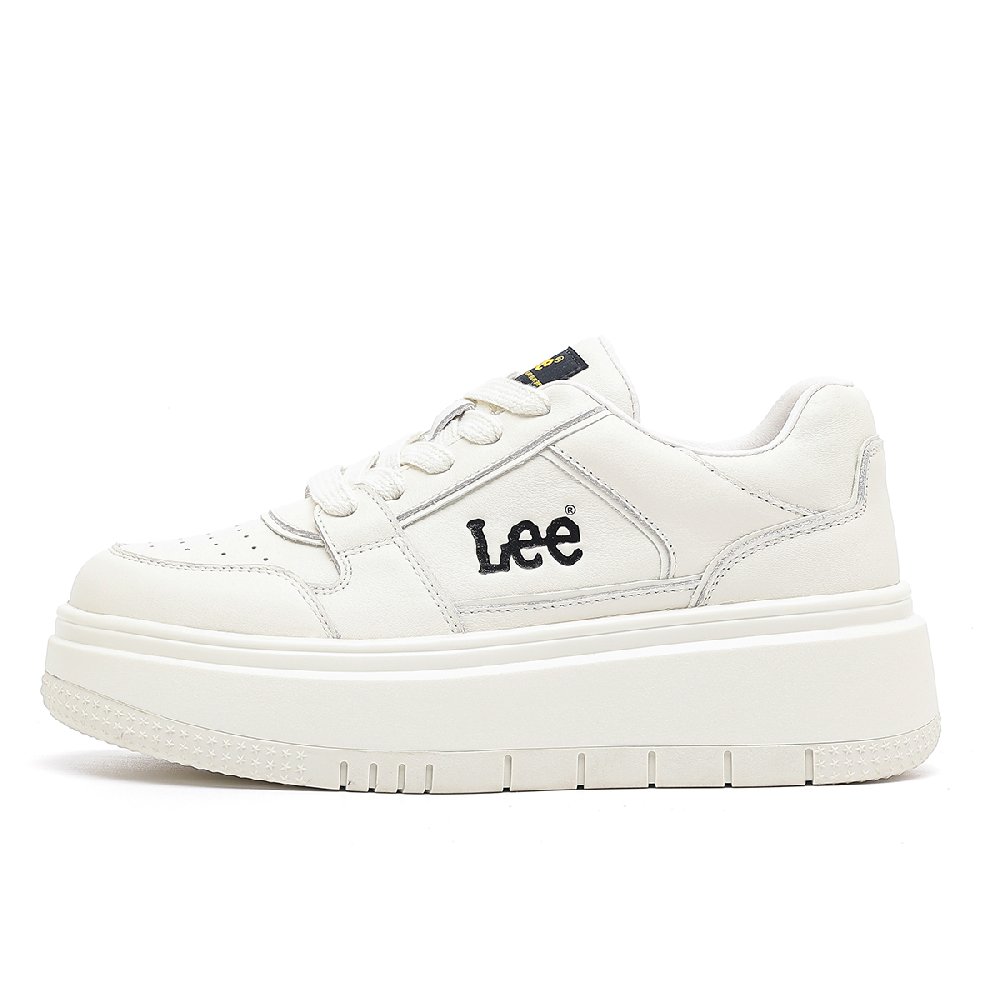 Lee White Sneakers Cushioning, Breathable, Height Increasing Low Top Skateboard Shoes Women's