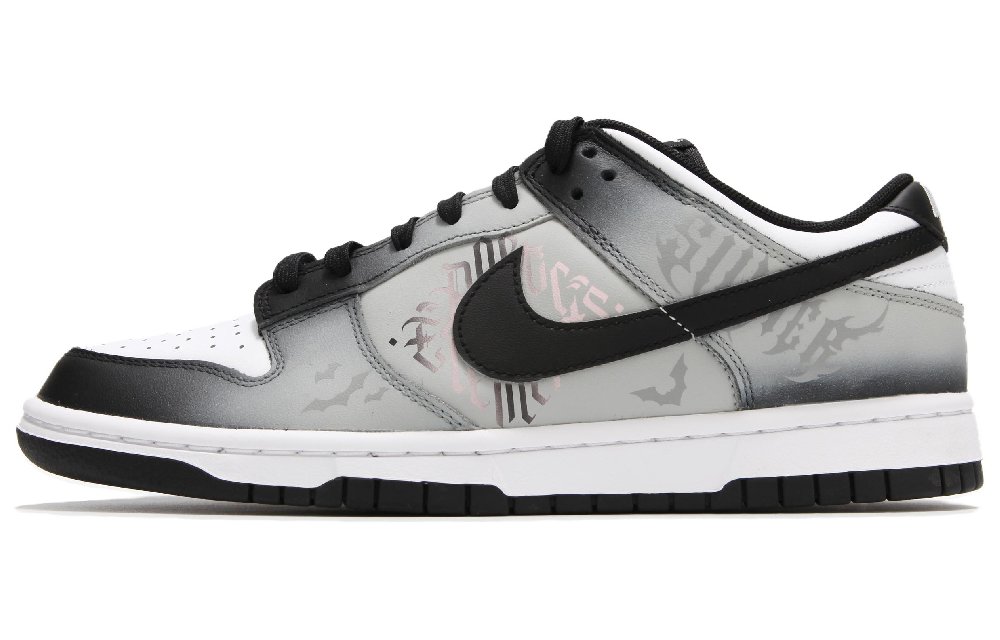 Nike Dunk Anti-Slip And Wear-Resistant Lightweight Low-Top Skateboard Shoes Unisex Black Gray White