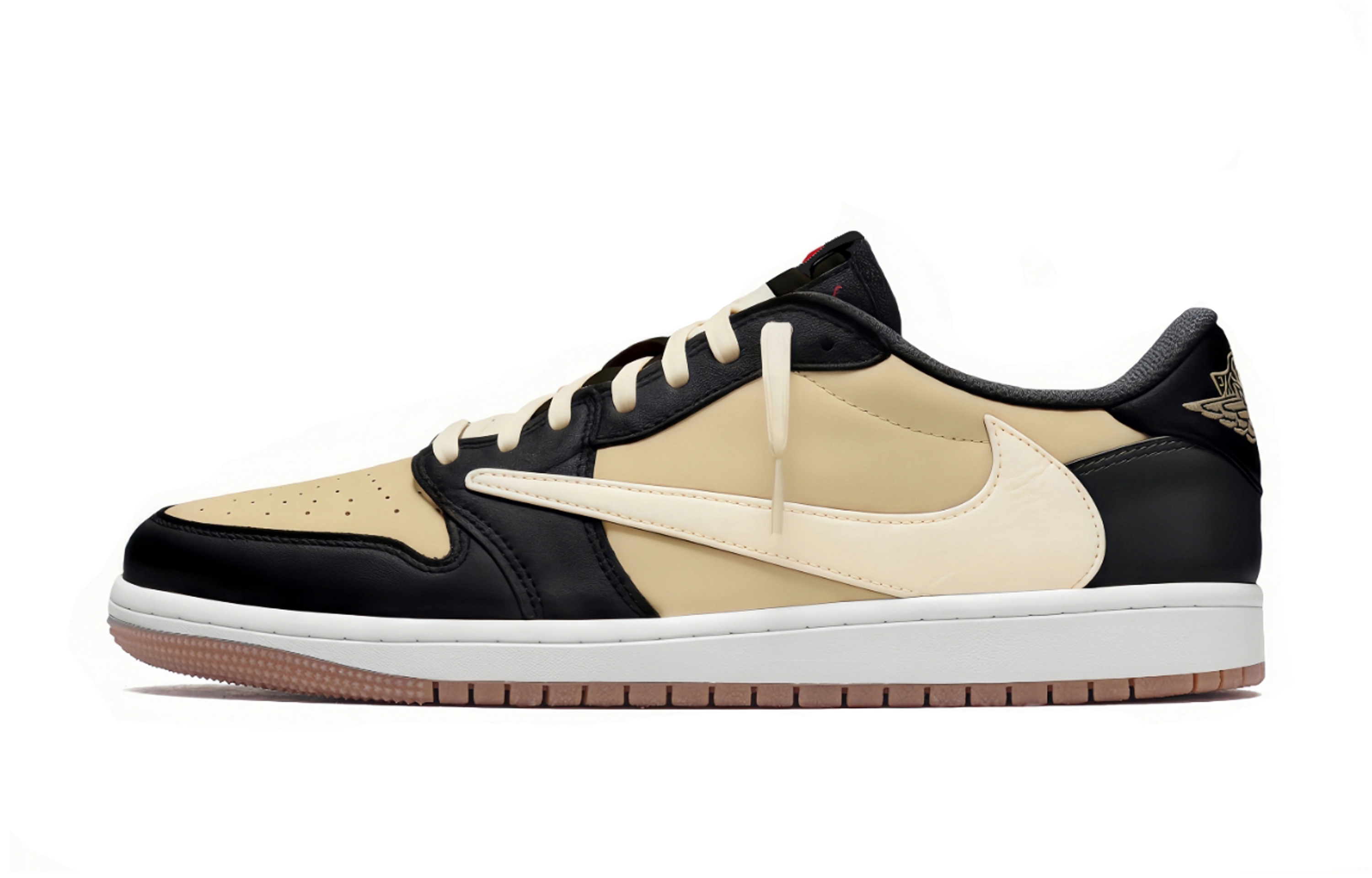 Travis Scott X Jordan Air Jordan 1 Vintage Basketball Shoes Unisex Low top Yellow