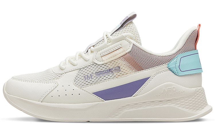 361° Cushioning Lightweight Low Top Casual Shoes Women's White Purple