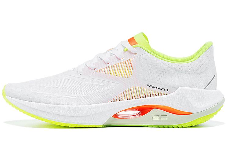 LiNing Cushioned Slip Resistant Abrasion Resistant Low Top Casual Running Shoes Men's White Green Red