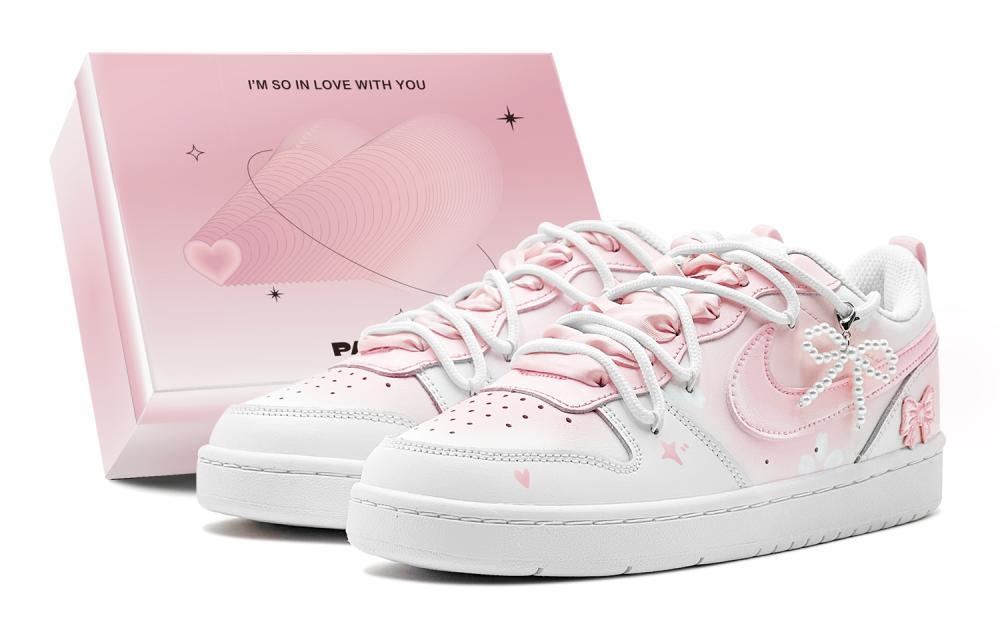 Nike Court Borough Skateboard Shoes Women's Low-Top Pink/White