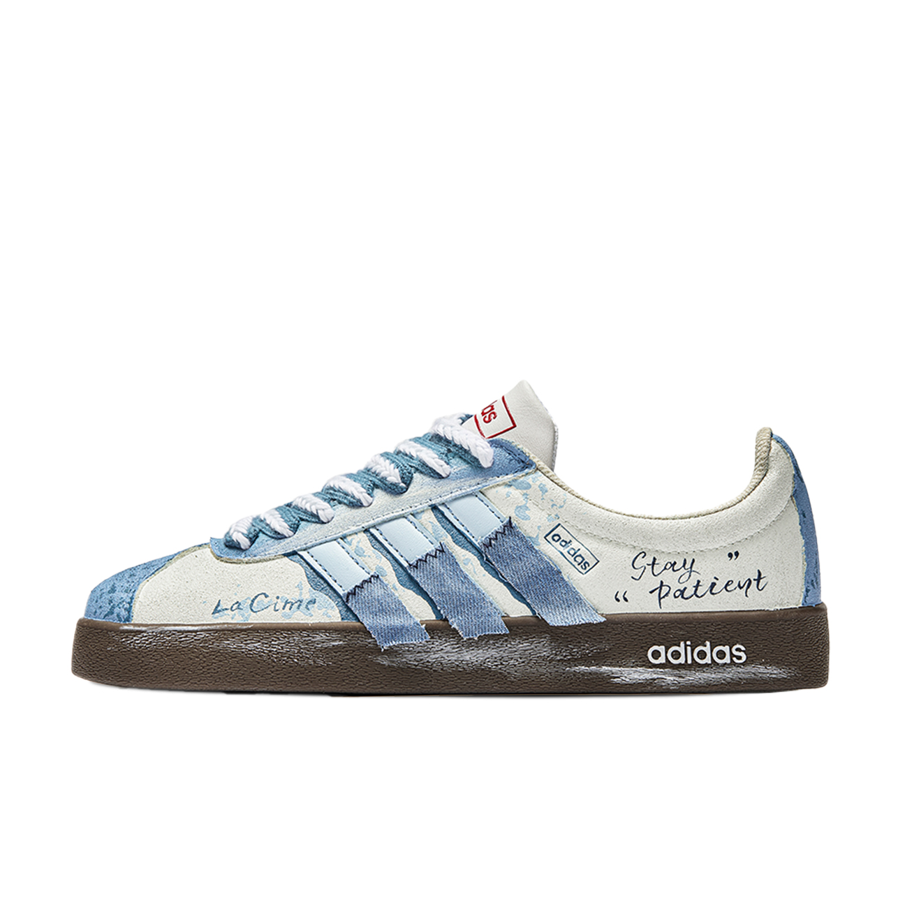 Adidas VL COURT 2.0 Lifestyle Freedom Panda, Glacier Breath Breathable Low top Skateboard Shoes Unisex Blue White