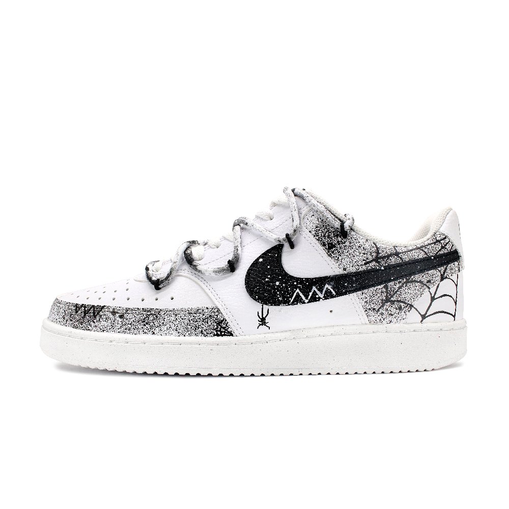 Nike Court Vision 1 Anti Slip Wear Resistant Low Top Skateboard Shoes Men's Black White