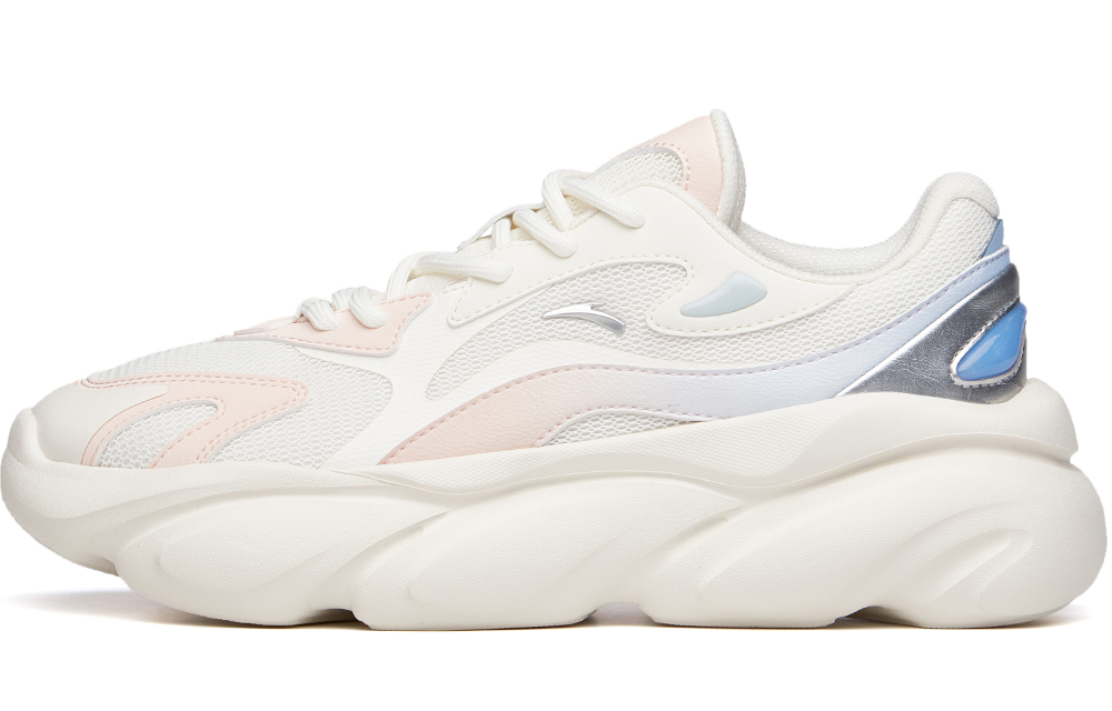 Anta Cat Paw Cushioning, Breathable, Supportive Low top Chunky Sneakers Women's White Pink Meow Shoes