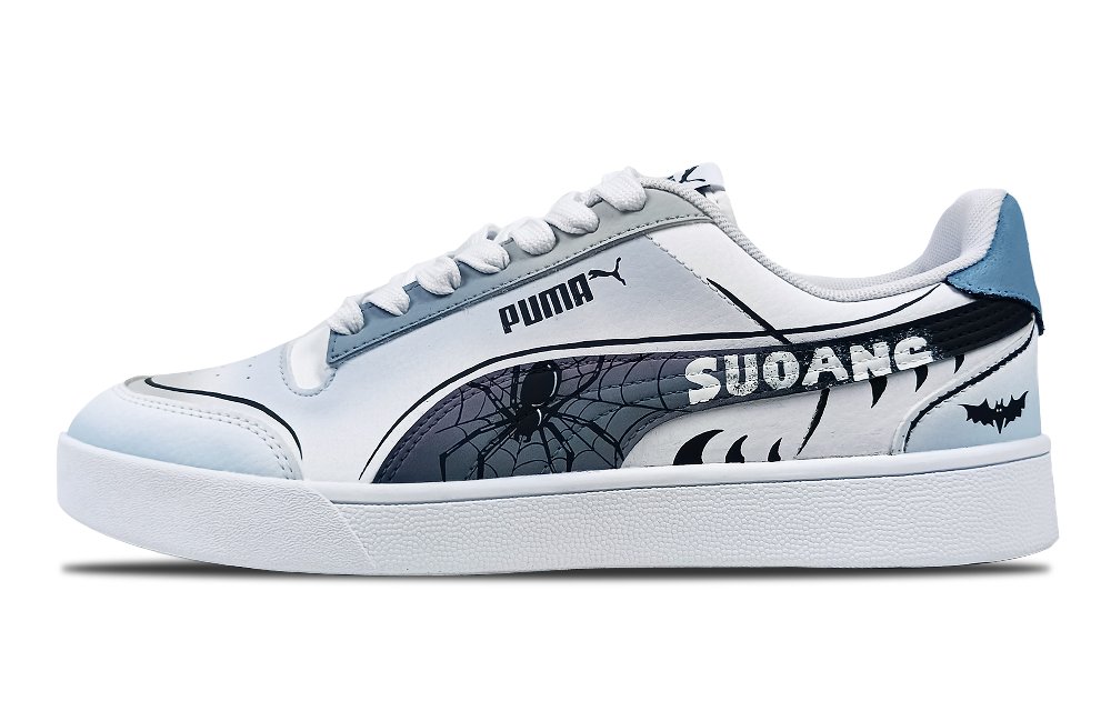 PUMA Shuffle Night Anti-Slip Wear-Resistant And Impact-Resistant Low-Top Skateboard Shoes Unisex Blue White