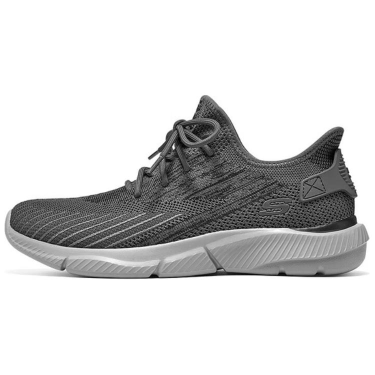 Skechers Cushioning Wear Resistant Low Top Running Shoes Men's Gray