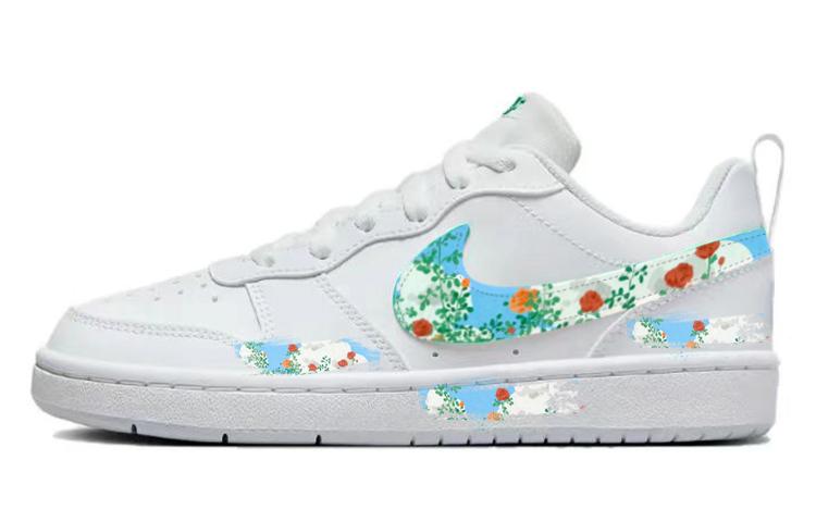 Nike Court Borough Low Summer Impression Corner Rose Anti-Slip Wear-Resistant Low-Top Skateboard Shoes GS White Green