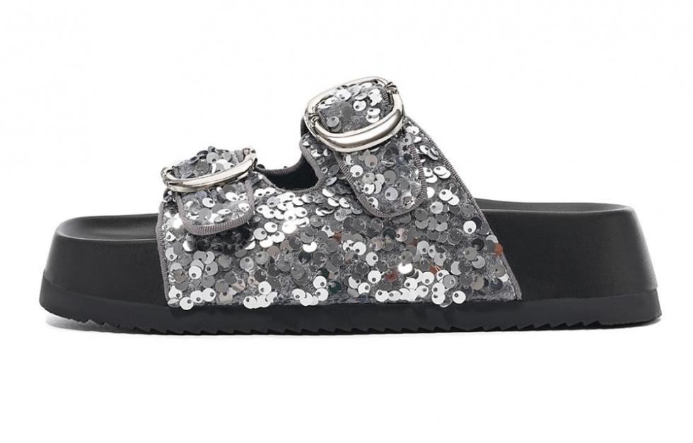EBLAN Slide Slippers Women's Silver