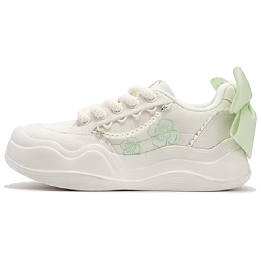 Rolife x 361° Anti-Slip Wear-Resistant Low-Top Skateboard Shoes Women's White Green