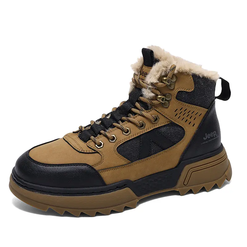 Jeep Martin Boots Men's Khaki Brown Dark Gray