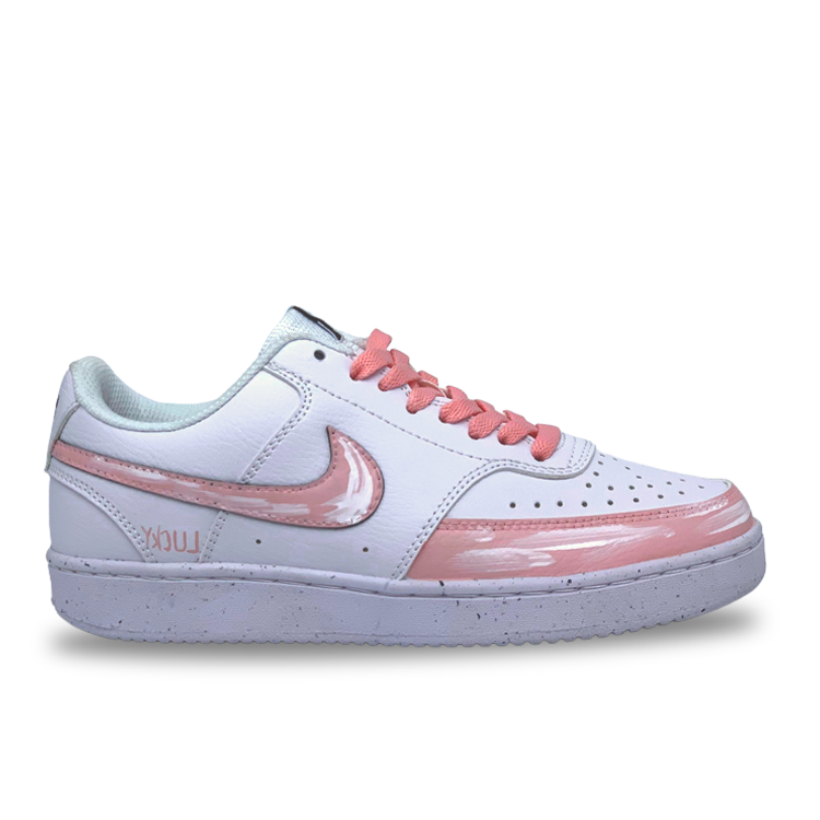 Nike Court Vision 1 Anti-Slip Wear-Resistant Low-Top Skateboard Shoes Men's White Pink купить в интернет-магазине Yoocart с быстрой доставкой по России.