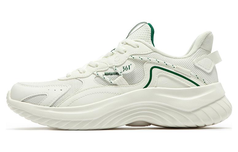 361° Cushioning Abrasion Resistant Breathable Low Top Running Shoes Women's White Green