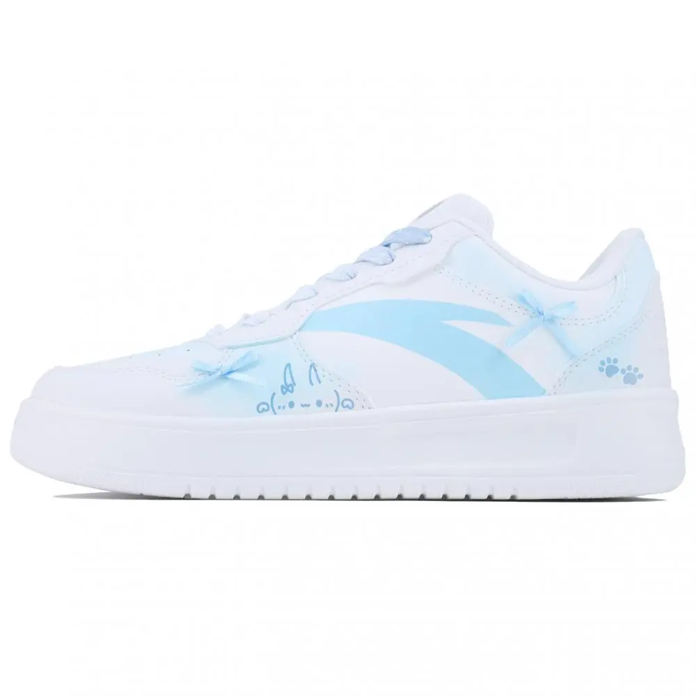 Anta Relaxed Wear resistant And Lightweight Low top Skateboard Shoes Women's White Blue