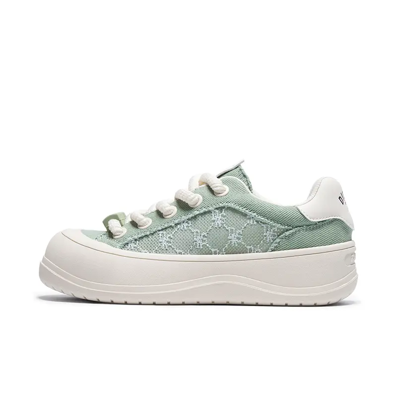 Dickies Anti-Slip Wear-Resistant Breathable Lightweight Height Increasing Low-Top Canvas Shoes Women's Grass Green