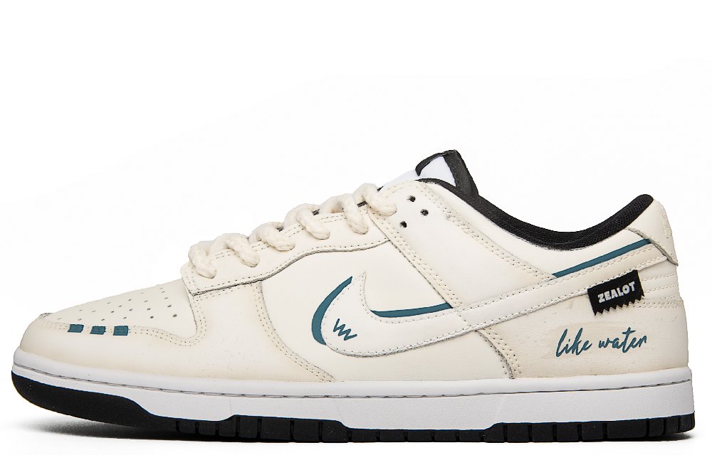 Nike Dunk Heart Like Still Water Slip-Resistant Cushioning Abrasion-Resistant Low-Top Skateboard Shoes Unisex Beige