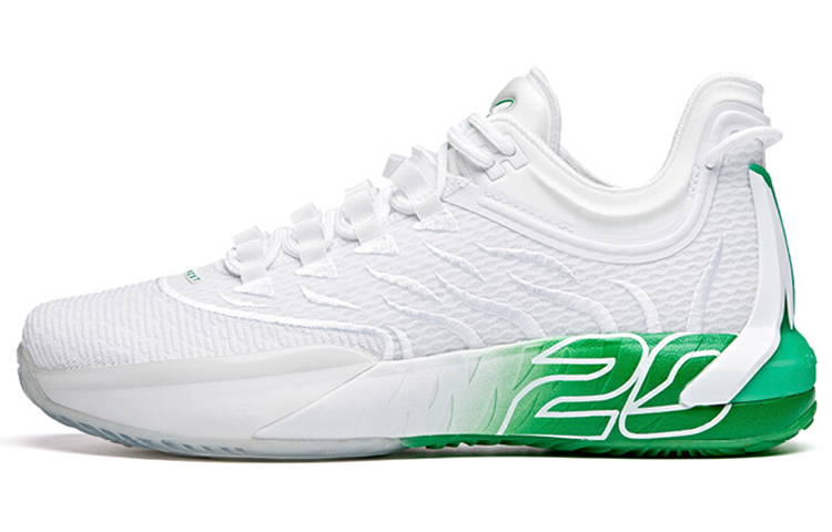 Anta GH1 Low Hayward Abrasion Resistant Breathable Low Top Basketball Shoes Men's White Green