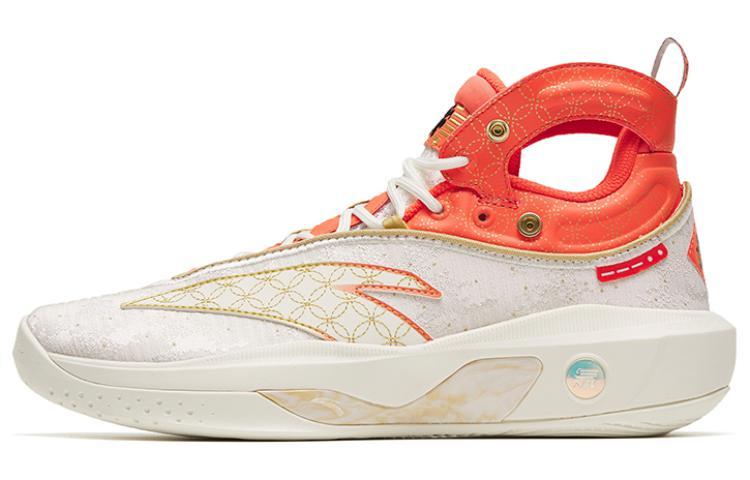 Anta KT8 Cushioning Anti-Slip And Wear-Resistant High-Top Basketball Shoes Red White