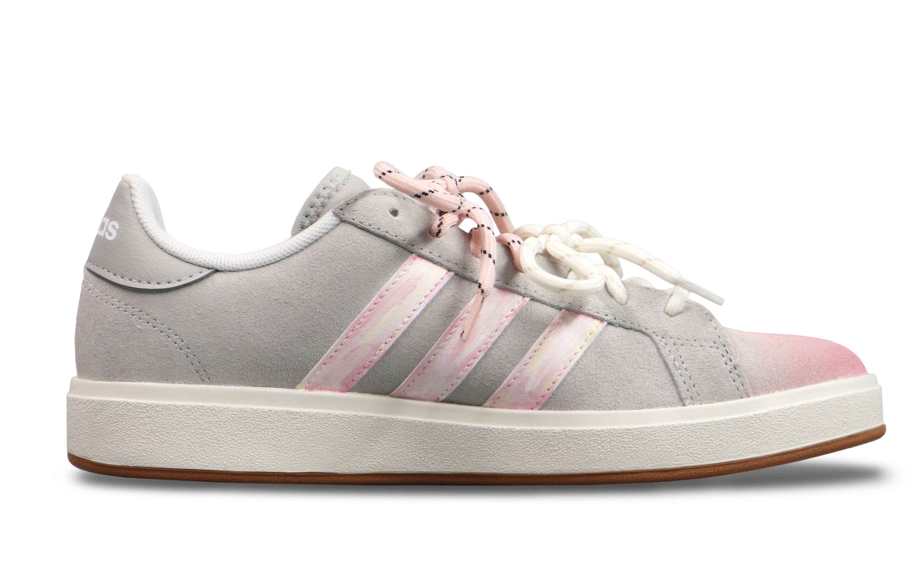 Adidas GRAND COURT 00s Abrasion Resistant Low top Skateboard Shoes Unisex Gray Pink Silver