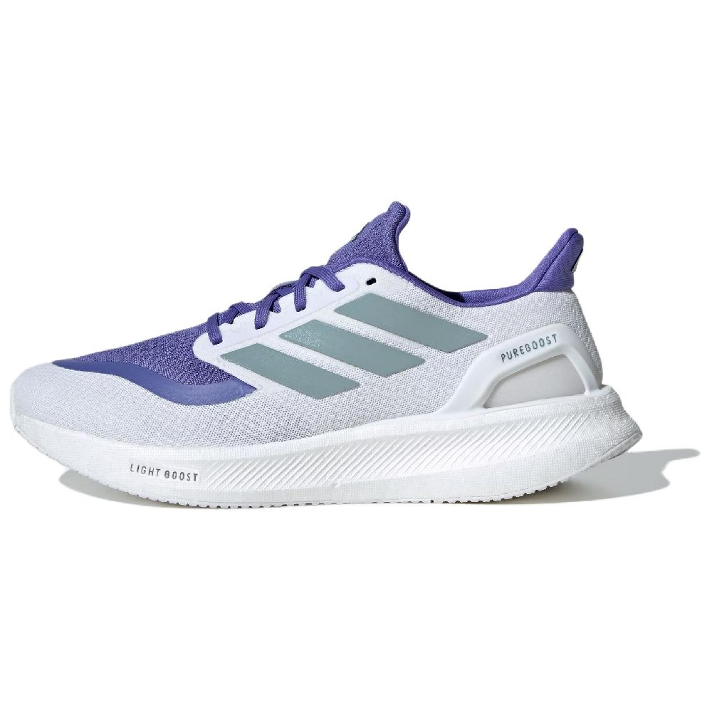 Adidas Pureboost Anti-Slip And Wear-Resistant Rebound Low-Top BOOST Technology Casual Running Shoes Men's White Blue