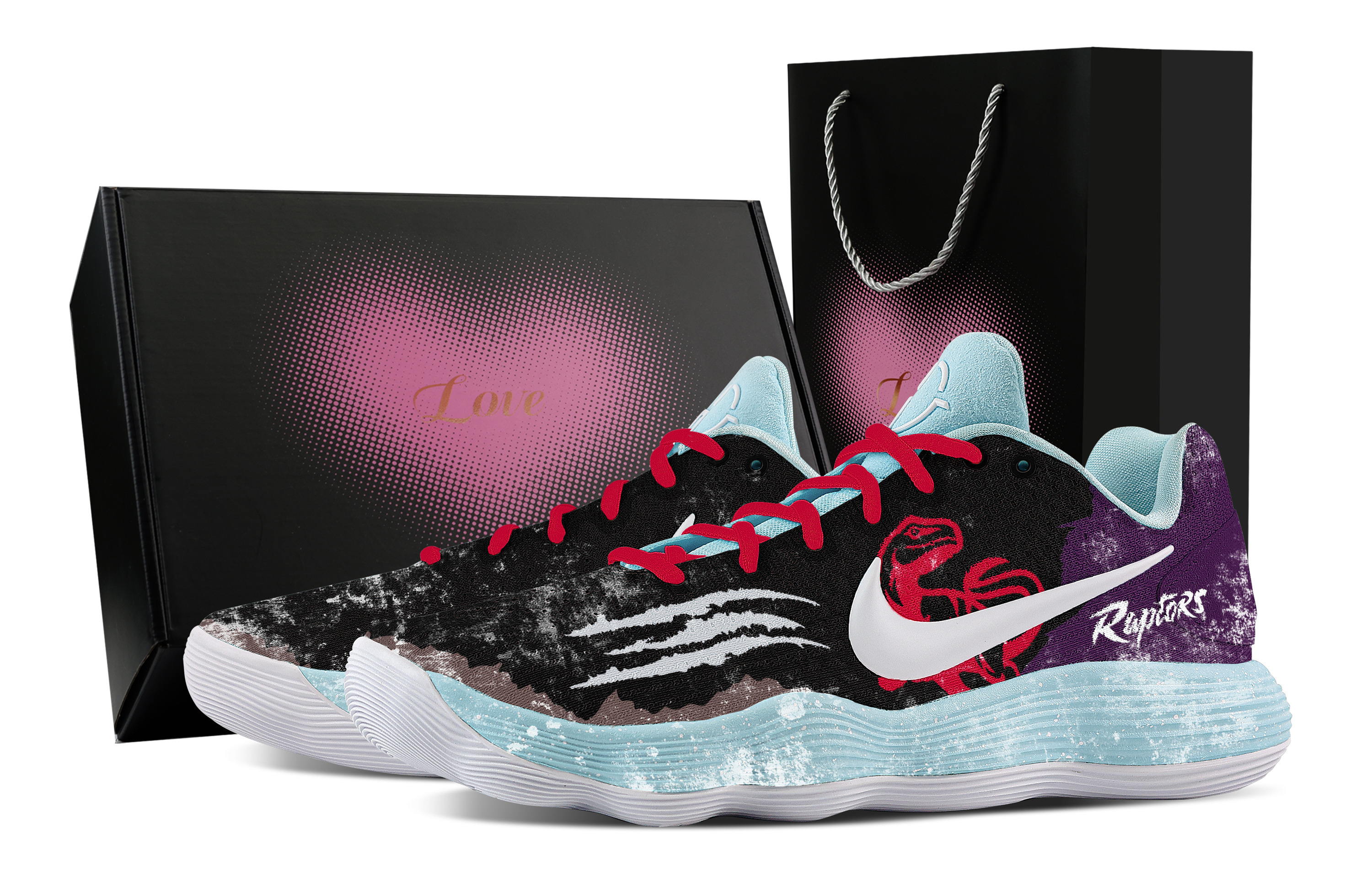 Nike Hyperdunk 2017 Northern Fantasy, Heart Box Cushioning Coverage Support Low top Basketball Shoes Men's