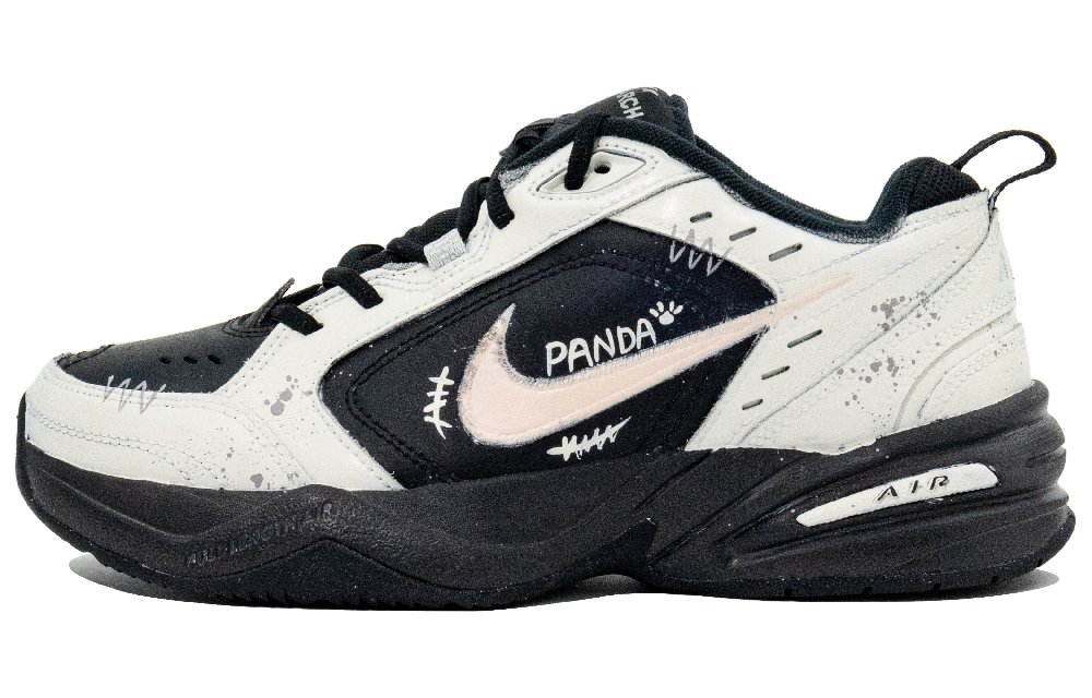 Nike Air Monarch 4 Cute Bear Cat Abrasion Resistant Height Increasing Low Top Chunky Sneakers Women's Black Pink