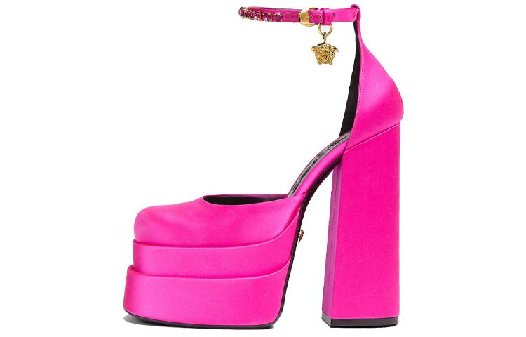 VERSACE Medusa Aevitas 155mm Platform Pumps Deep Fuschia
