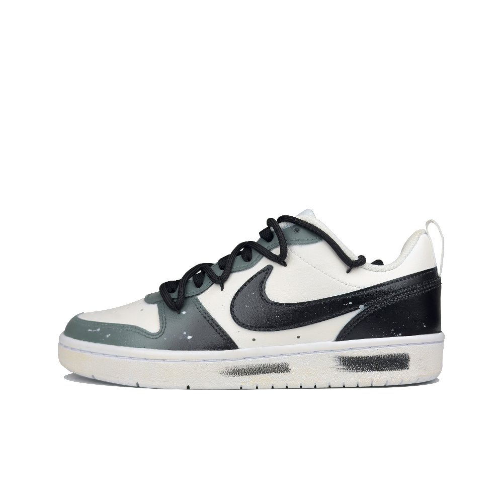 Nike Court Borough Low-Top Skateboard Shoes GS Black Green