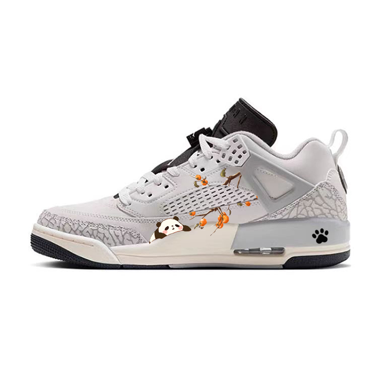 JORDAN Spizike Basketball Shoes Men Low-Top Gray White