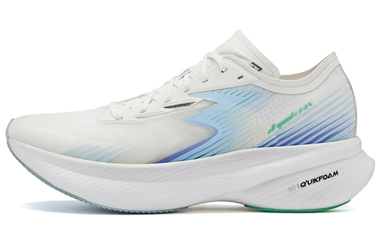 361° Flame ST Cushioned Wear-Resistant Breathable Low-Top Running Shoes Men's White Blue