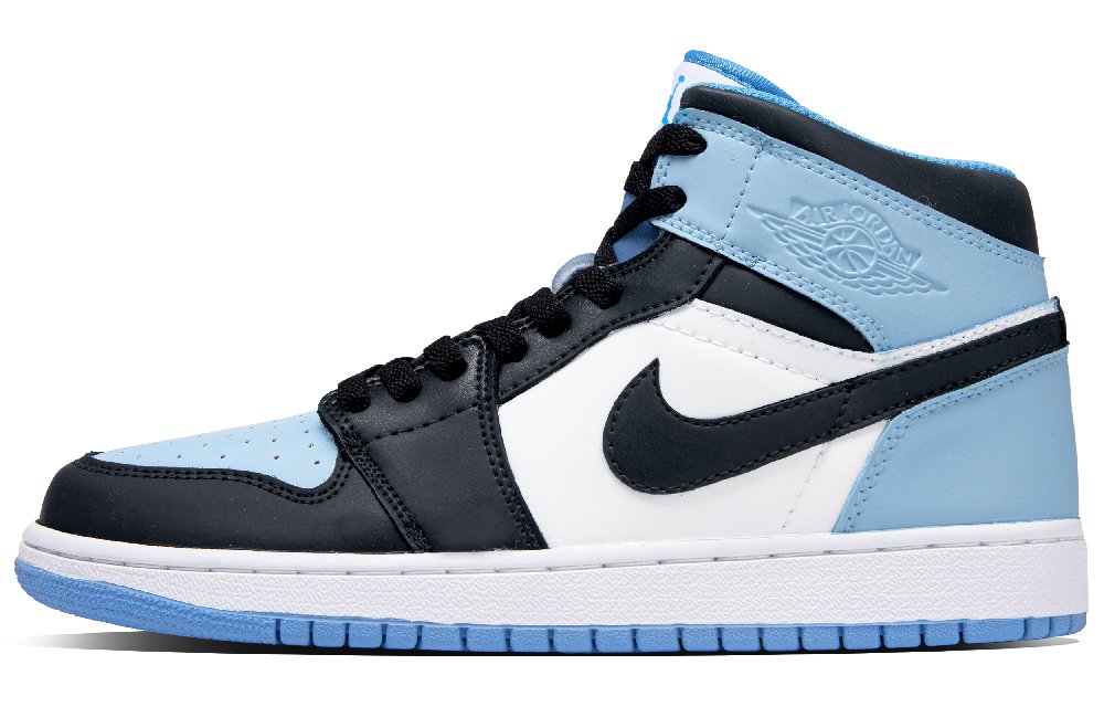 Jordan Air Jordan 1 All Star Abrasion Resistant Mid Top Vintage Basketball Shoes Unisex Blue Black White
