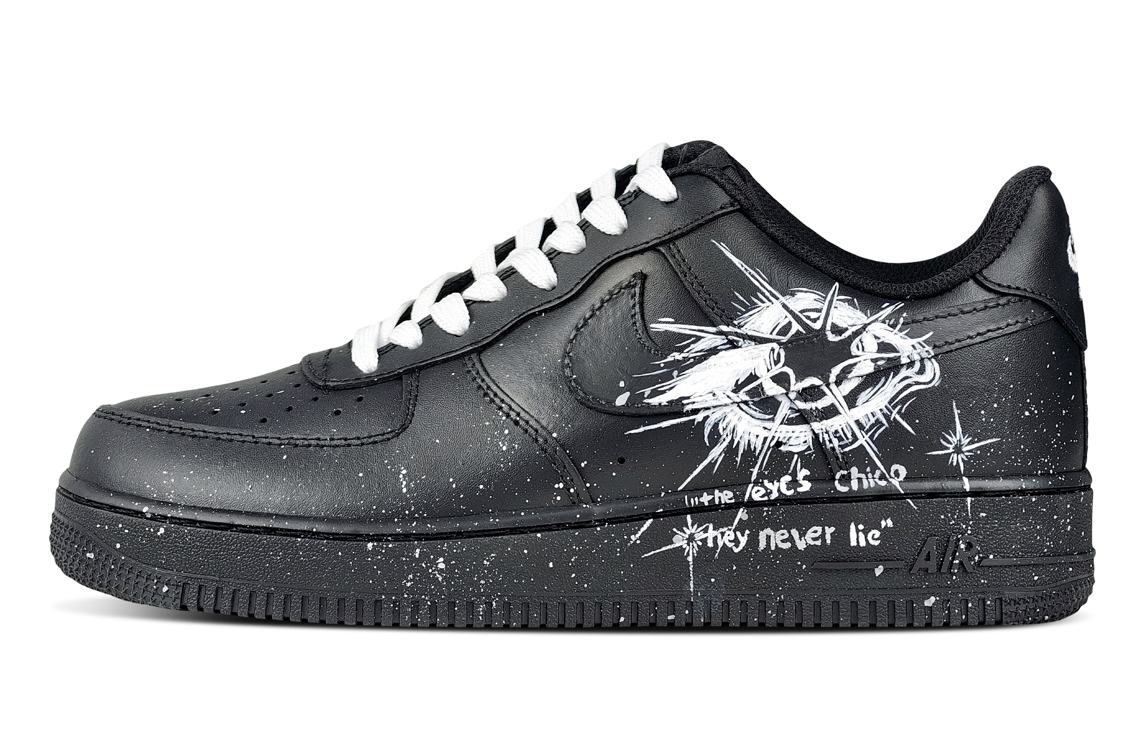 Nike Air Force 1 Eye Of Demon Special Box Abrasion Resistant Low Top Skateboard Shoes Unisex Black