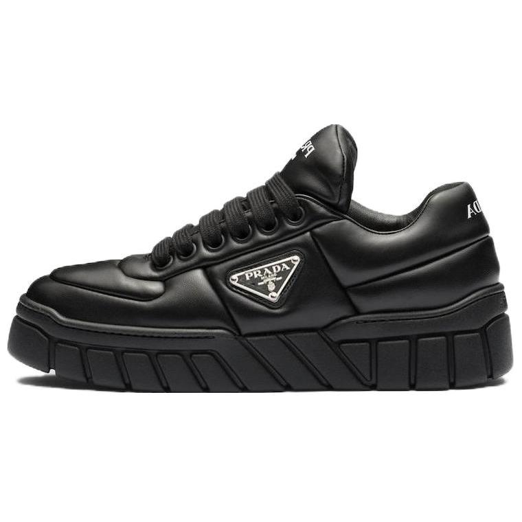 PRADA Padded Nappa Leather Sneakers 'Black' Women's