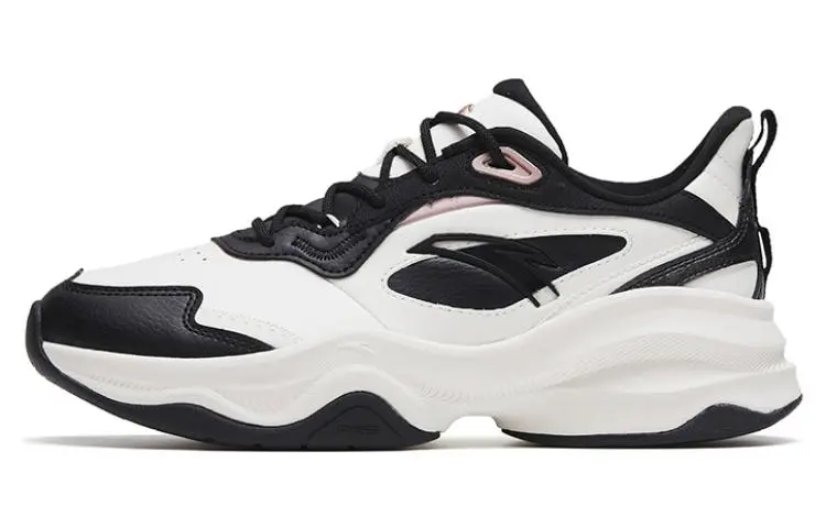 Anta Abrasion Resistant Breathable Low top Training Shoes Women's Black White