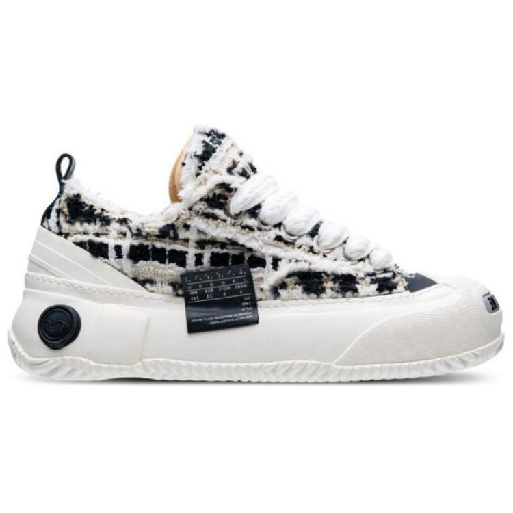 VESSEL G.O.P.2.0 Marshllow Mixed Tweed Lows Low top Canvas Shoes Unisex Black White