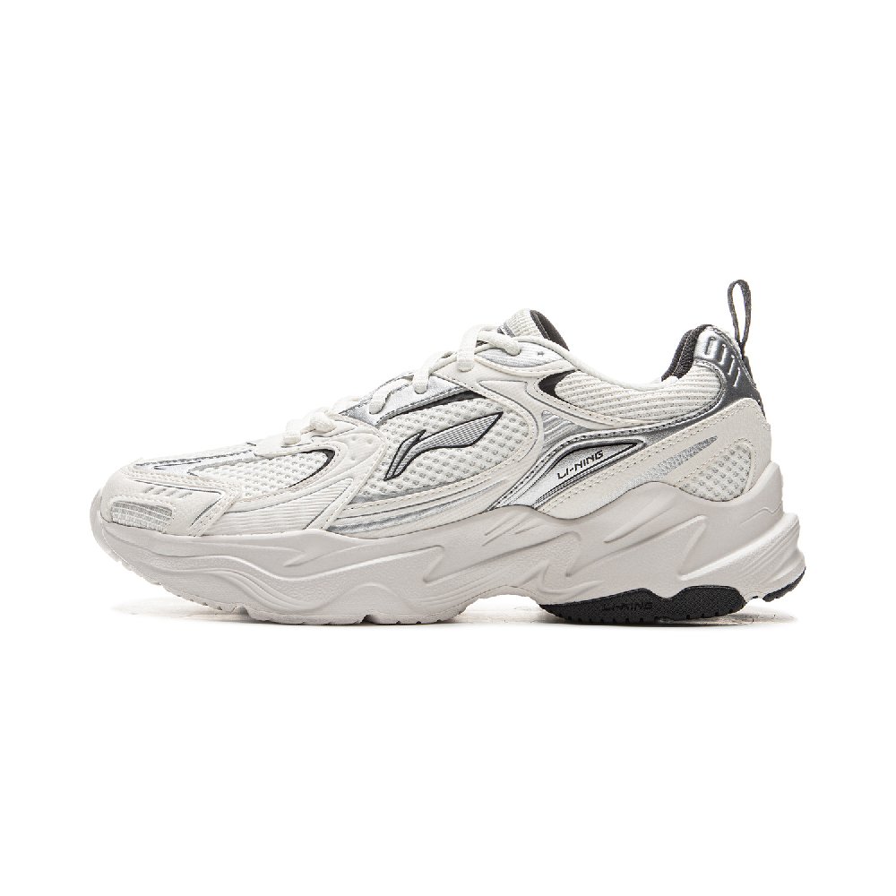 LiNing Meteor 2K Shock Absorbers Slip Resistant Abrasion Resistant Low Top Chunky Sneakers Women's White Silver