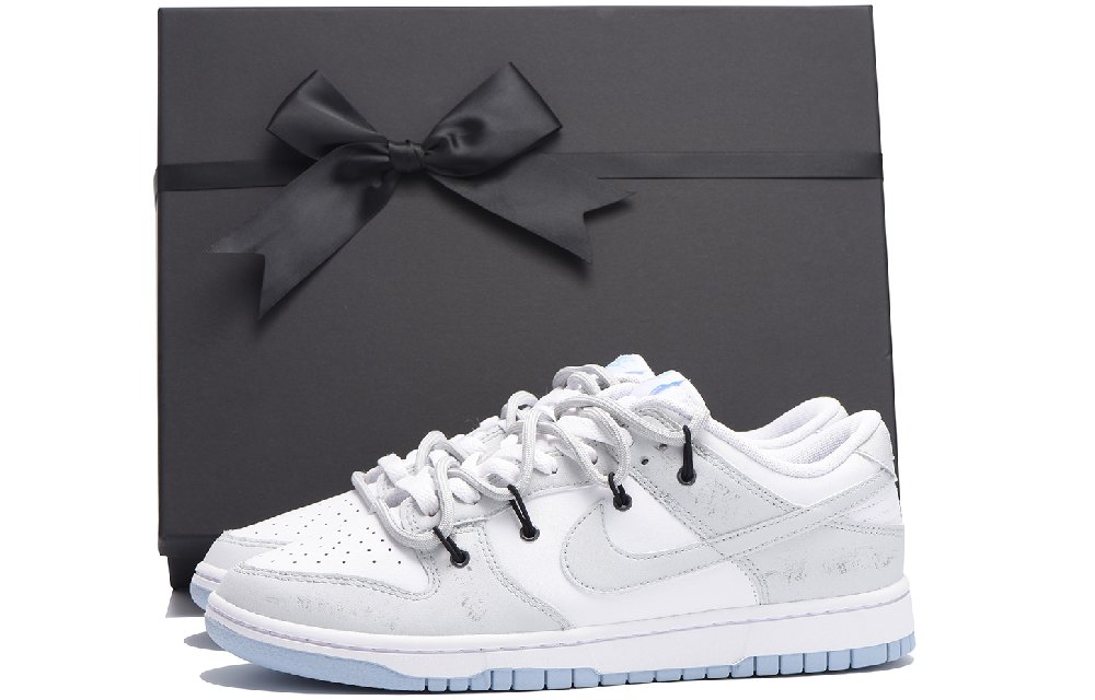 Nike Dunk Distressed Industrial Style Anti-Slip Wear-Resistant Low-Top Skateboard Shoes Men's Gray White