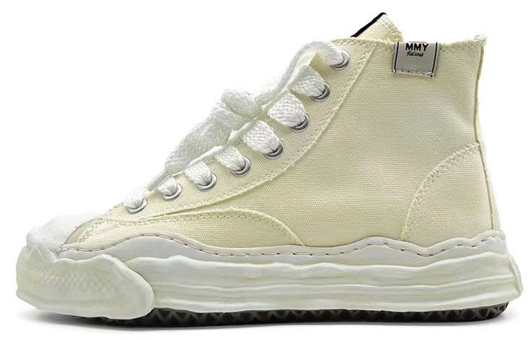 MIHARA YASUHIRO Canvas Shoes Unisex High-Top Beige Yellow