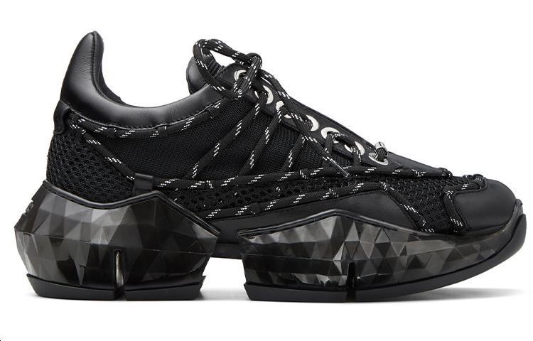 Jimmy Choo Diamond Laced/F Height Increasing Low Top Casual Shoes Women's Black