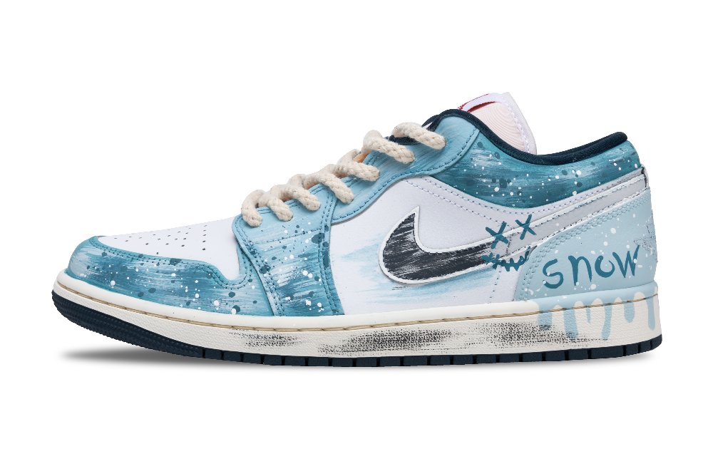 Jordan Air Jordan 1 Basketball Shoes Men's Low top Blue/White