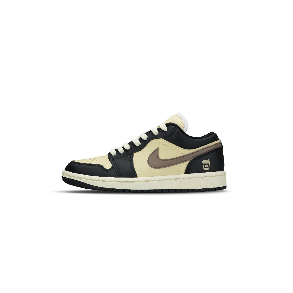 Jordan Air Jordan 1 Abrasion Resistant Low Top Vintage Basketball Shoes Women's Beige Black