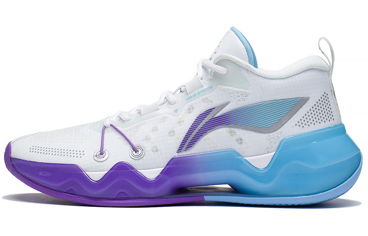 LINING Liren 2 Low Basketball Shoes Men Low Top Standard White/Blue/Purple