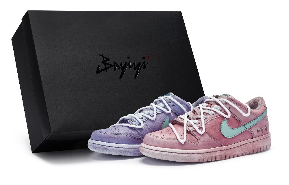 Nike Dunk 811 Manufacturing, Roseberry, Special Shoe Box Low Top Skateboard Shoes GS Pink Purple
