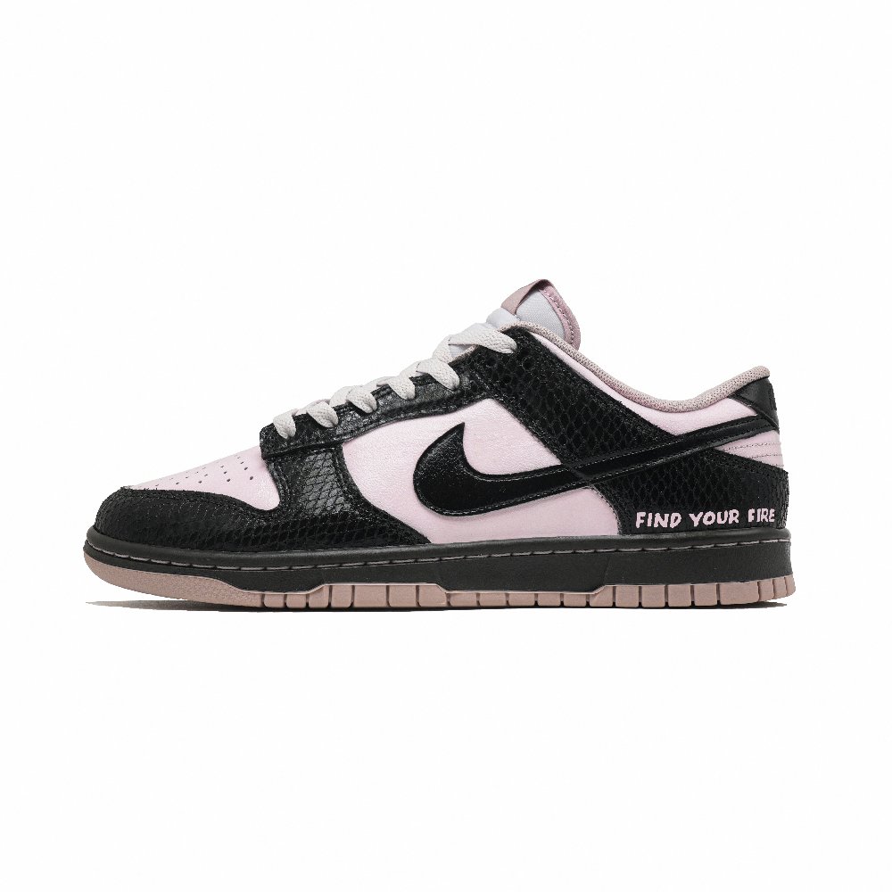 Nike Dunk Abrasion Resistant Low Top Skateboard Shoes Unisex Pink Black