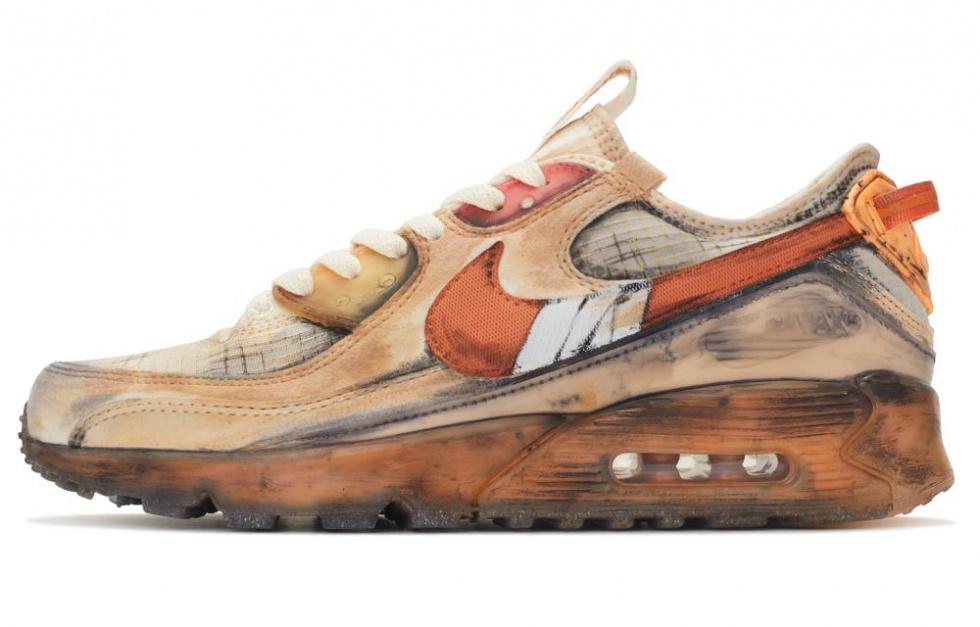 Nike Air Max 90 Cushioning, Slip Resistant, And Abrasion Resistant Low Top Running Shoes Men's Orange Black