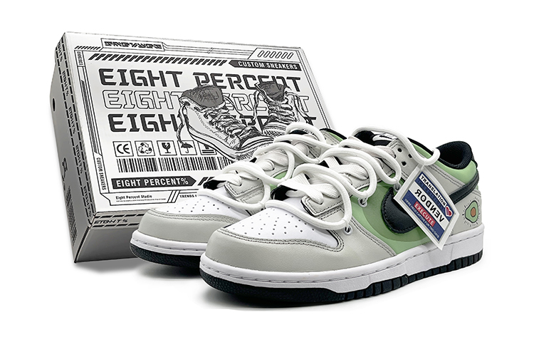 Nike Dunk Low 'Black' Panda Anti-Slip Wear-Resistant Low-Top Skateboard Shoes GS White Gray Green